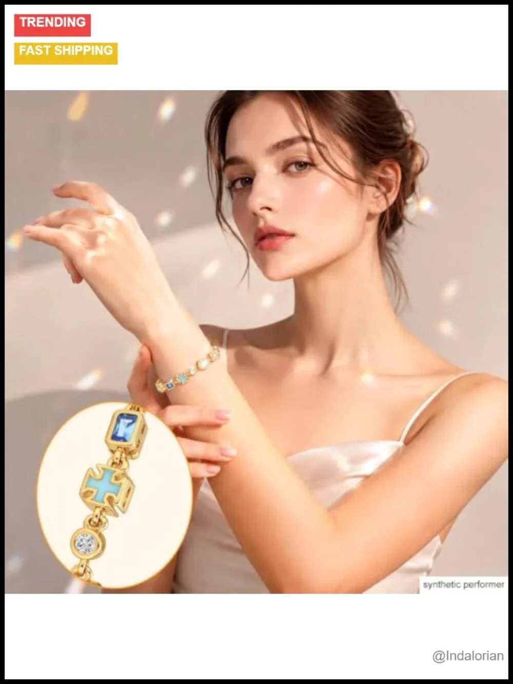 18K Gold Plated Tennis Bracelet AAAAA Cubic Zirconia 6 mm 8 in